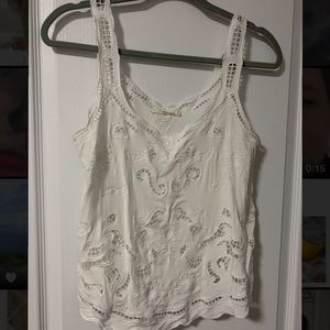 Cropped White Shirt w Eyelets